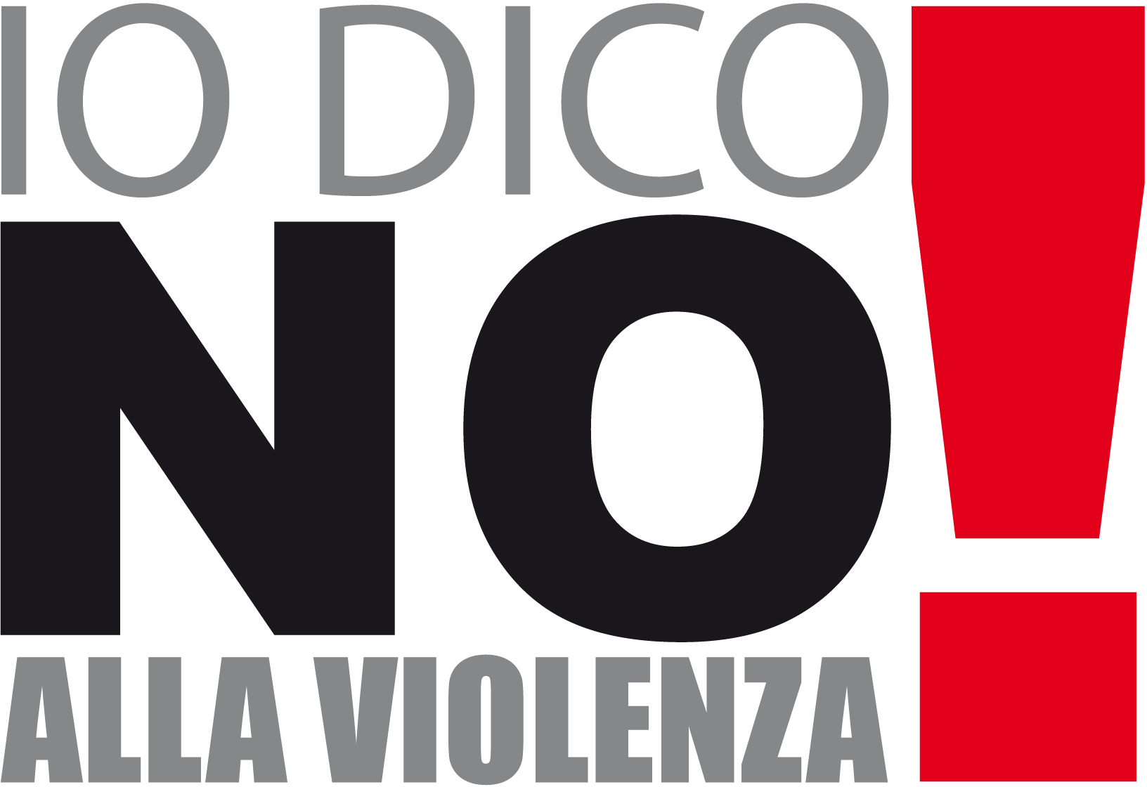 immagine con testo "Io dico no alla violenza!"