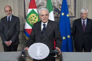 Il Presidente Sergio Mattarella al termine delle consultazioni del 12 e 13 aprile